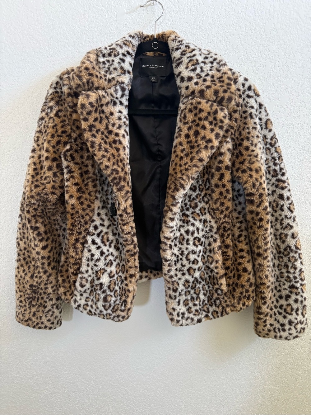 Zara Faux Fur Leopard Print Jacket - Brown